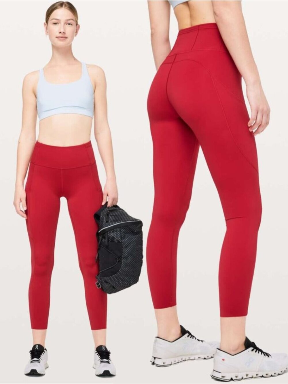 LULULEMON Fast & Free 7/8 Tight II Non-Reflective Nulux 25" Size 4 Dark Red